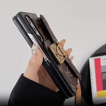ラグジュアリー ロック カード バッグ クロスボディ チェーン SAMSUNG Z フォールド ケース