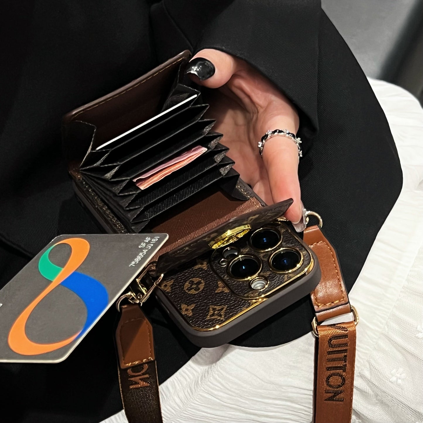 Étui pour iPhone avec porte-cartes de luxe classique