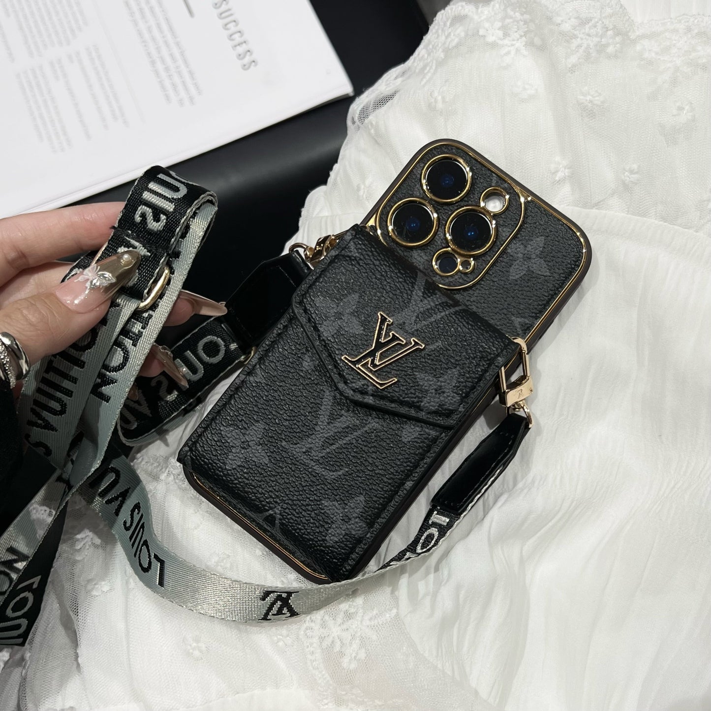 Étui pour iPhone avec porte-cartes de luxe classique