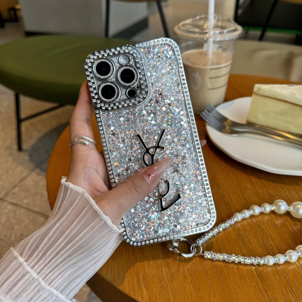 Luxusní Glitter Holographic Y - S - pouzdro na iPhone inspirované L – Diamond Shine Edition