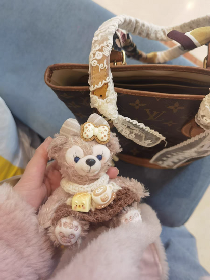 Limited Edition Sherry May Plush Keychain - Luxe Teddy Bear Bag Charm for Designer Handbags