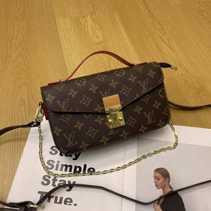 Bolsa de ombro com corrente vintage – design clássico de monograma