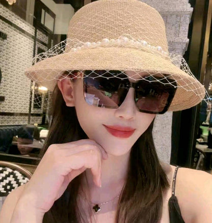 Luxury Black & Red Retro Large Frame Fashion Polarized Sunglasses For Women