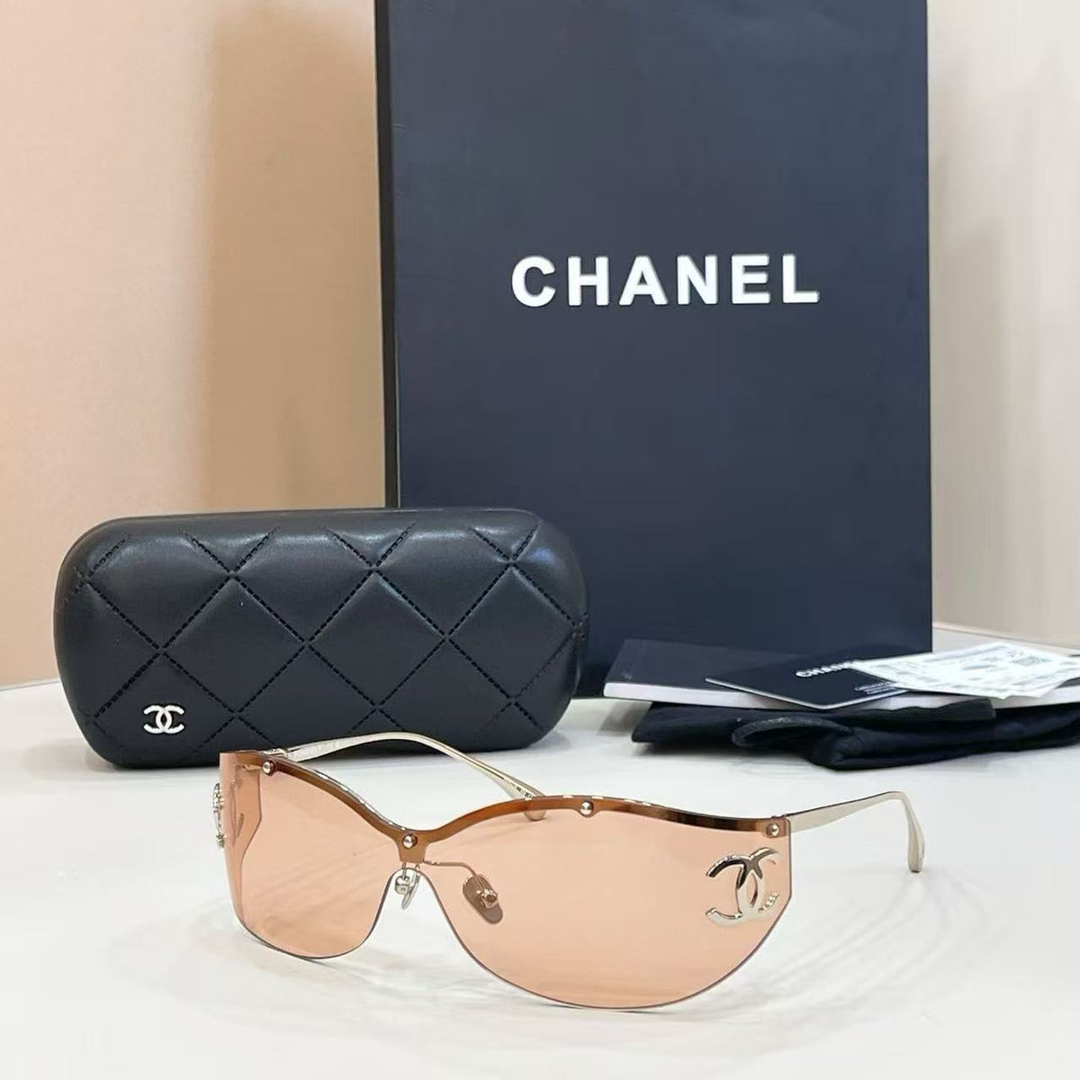 New Arrival, Haute Luxury Rimless Wrap-Around Sunglasses