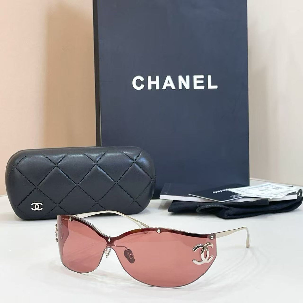 New Arrival, Haute Luxury Rimless Wrap-Around Sunglasses