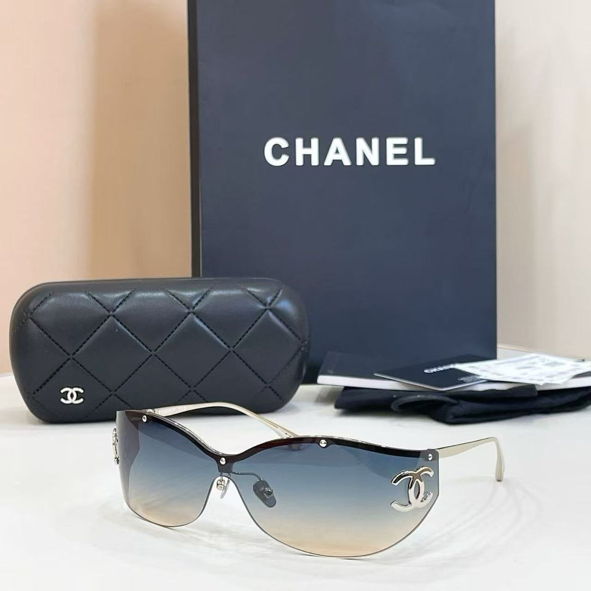 New Arrival, Haute Luxury Rimless Wrap-Around Sunglasses