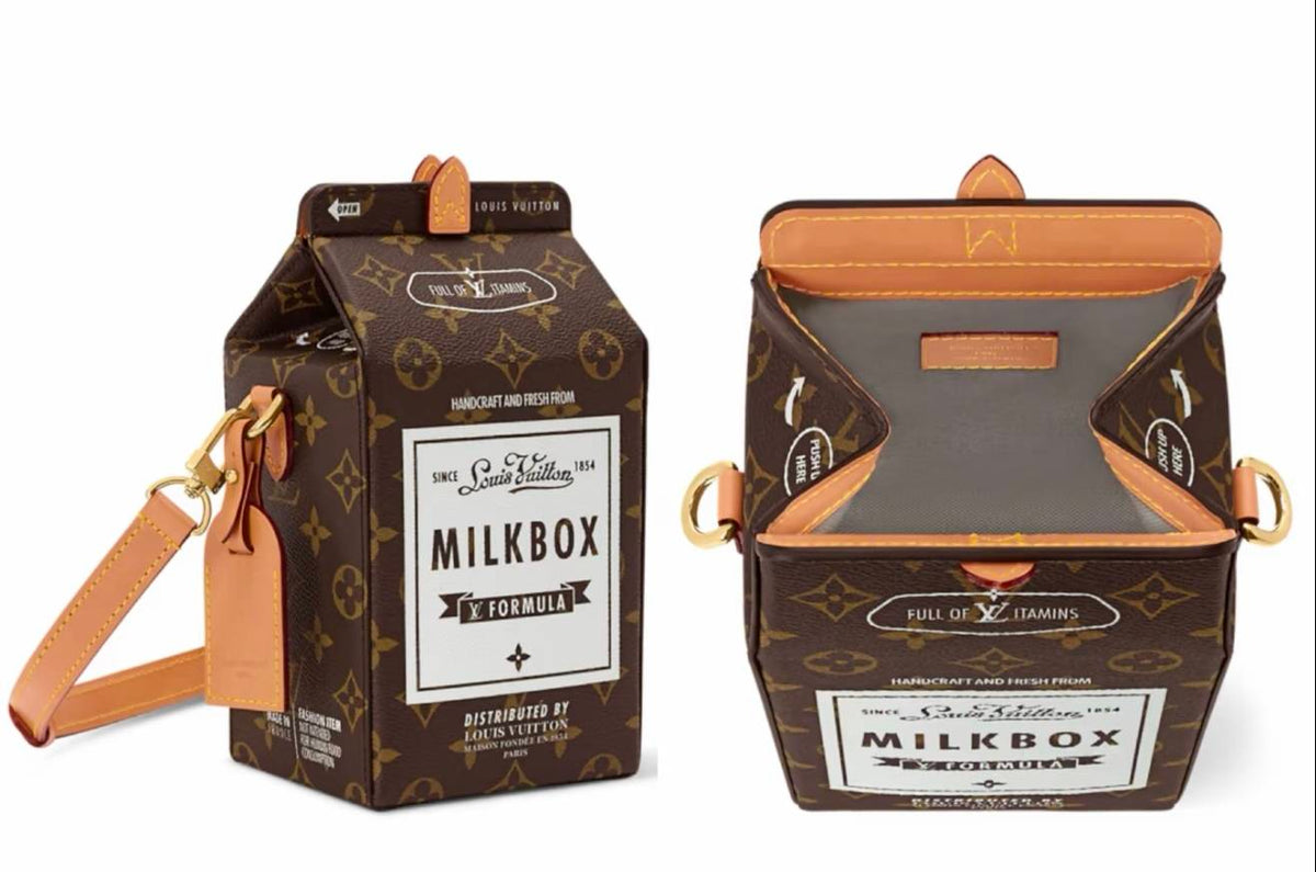 Limited-edition milk carton-style fashion handbag