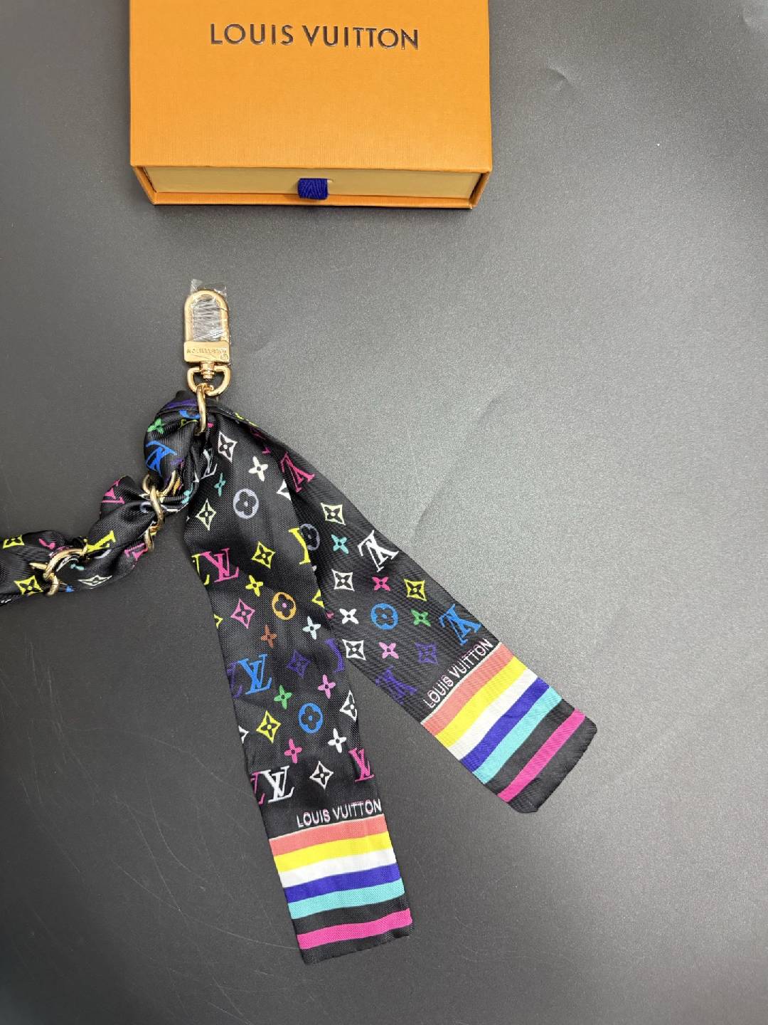 Colorful Silk Scarf Chain Bag Strap