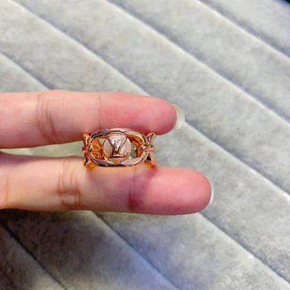 Quiet Luxury Crystal Double Band Gold Ring