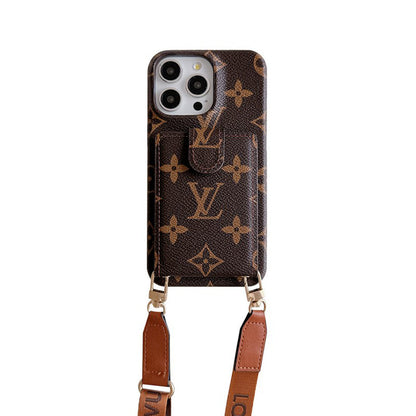 Custodia per iPhone con catena a tracolla con borsa per carte di lusso