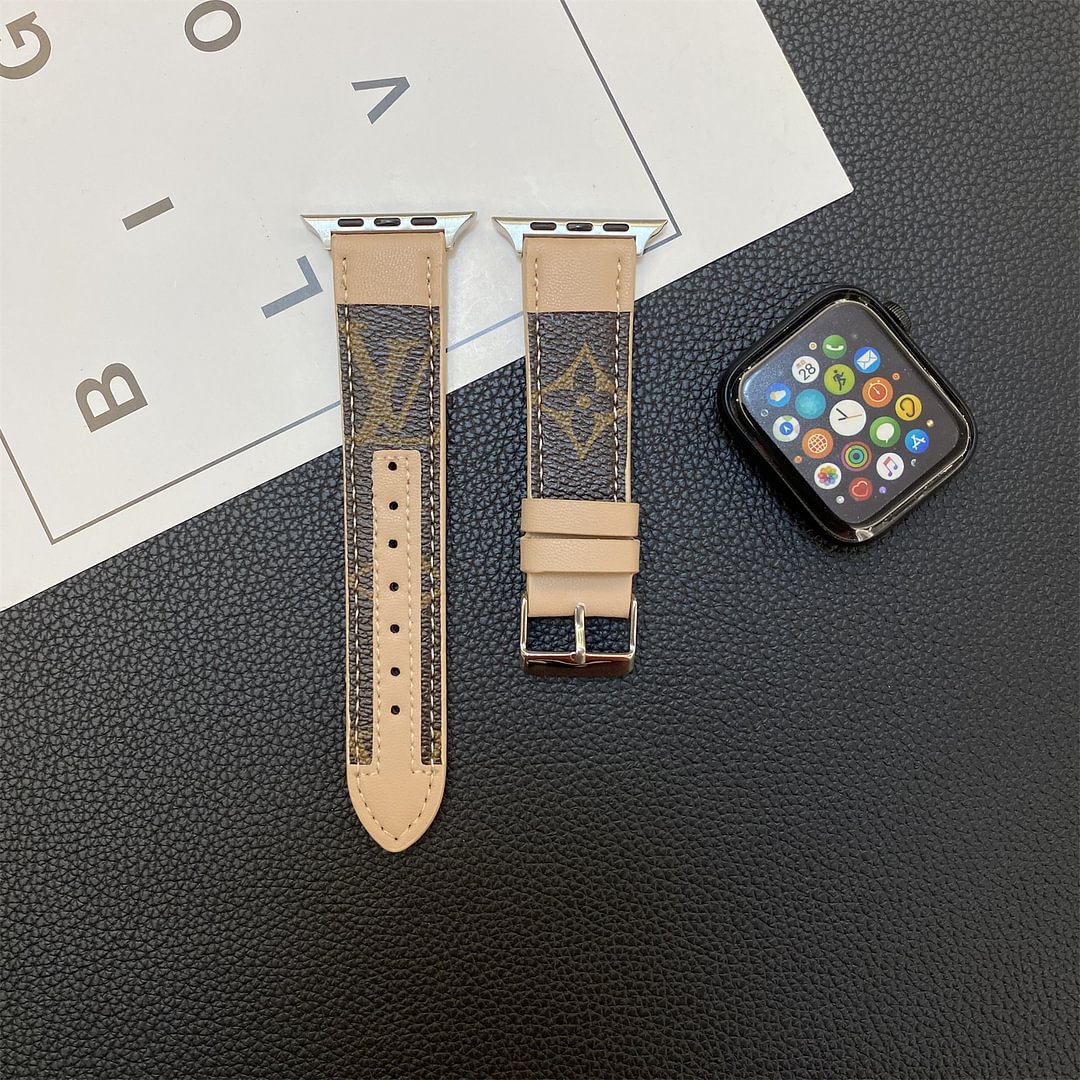 APPLE-WATCH-ARMBAND MIT MONOGRAM-NÄHTEN AUS LEDER