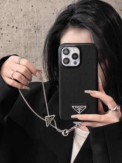 Cás iPhone Crossbody Leathar só