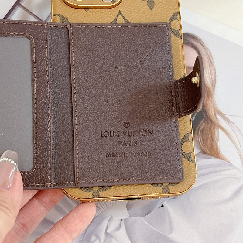 Custodia per iPhone con borsa per carte colorate classica di lusso