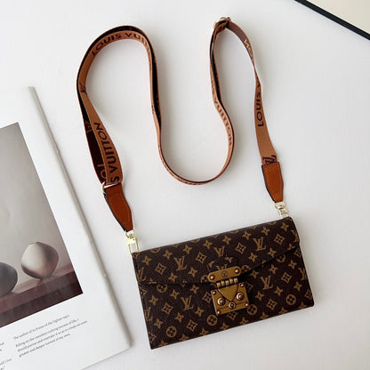 Luxury Monogram Phone Wallet Crossbody Purse – 3-in-1 Phone Bag