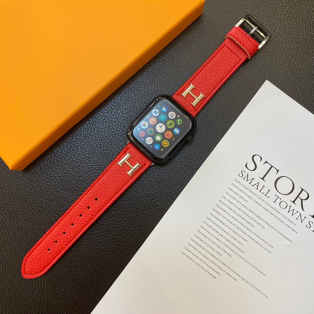 本革模様のApple Watchストラップ