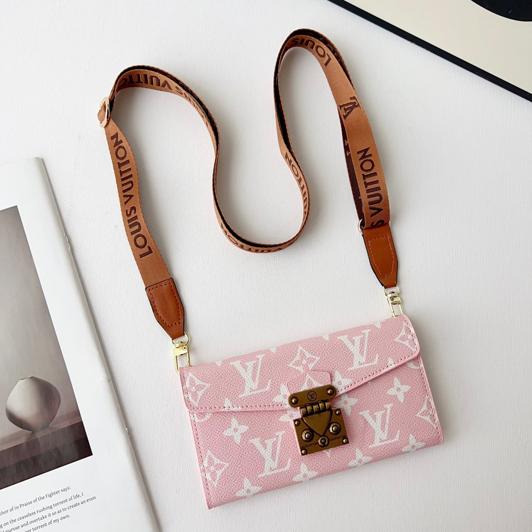 Luxury Monogram Phone Wallet Crossbody Purse – 3-in-1 Phone Bag