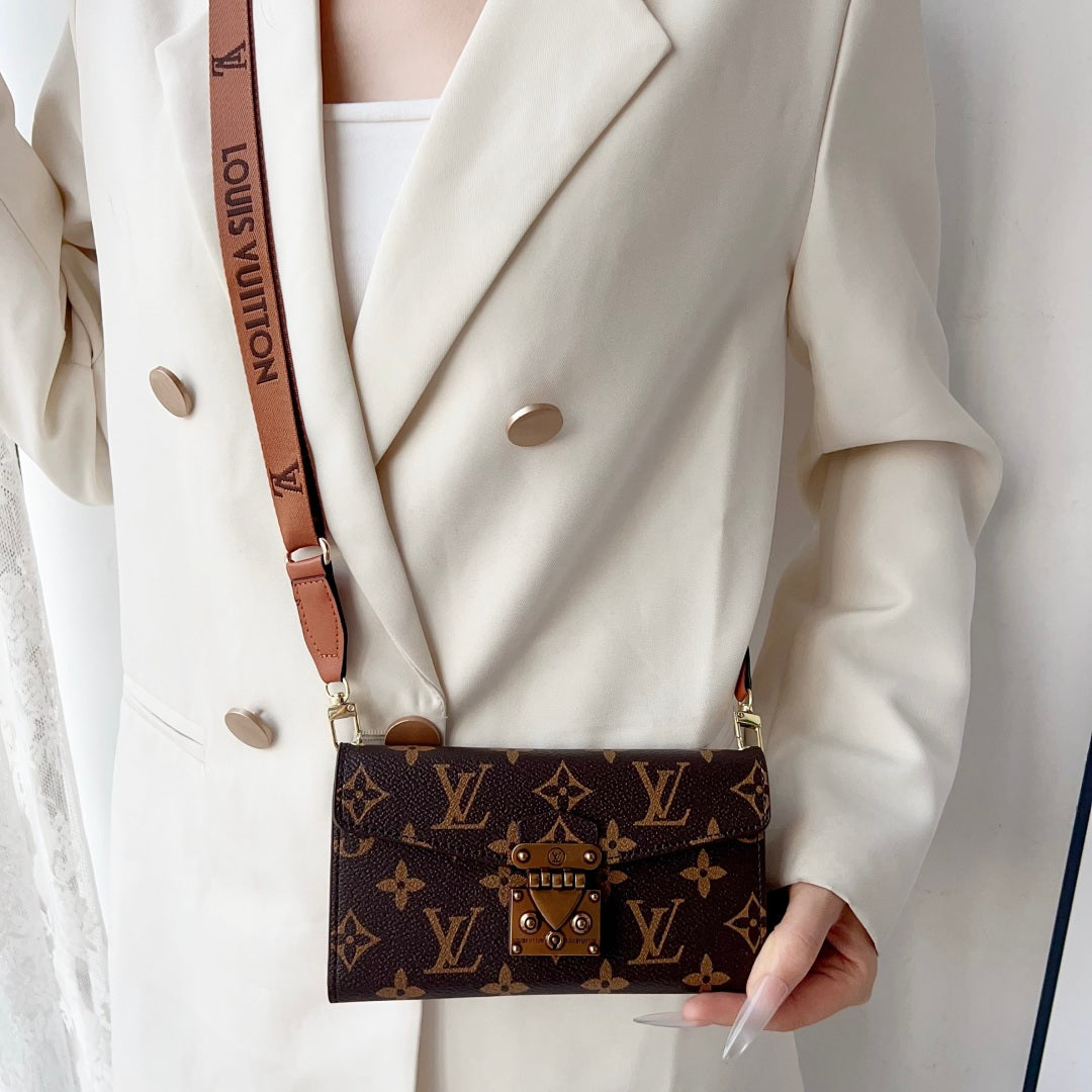 Luxury Monogram Phone Wallet Crossbody Purse – 3-in-1 Phone Bag