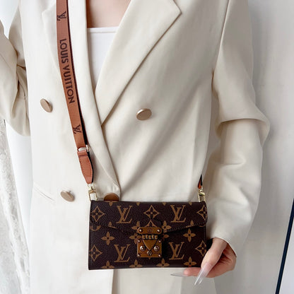 Luxury Monogram Phone Wallet Crossbody Purse – 3-in-1 Phone Bag