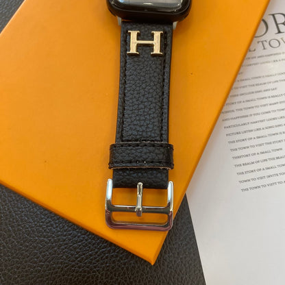 本革模様のApple Watchストラップ