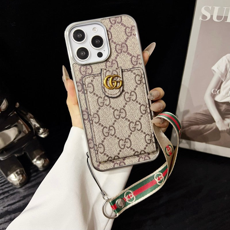 Custodia premium per iPhone con catena a mano