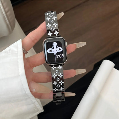 RELIÉFOVANÝ KOVOVÝ ŘEMÍN NA HODINKY APPLE