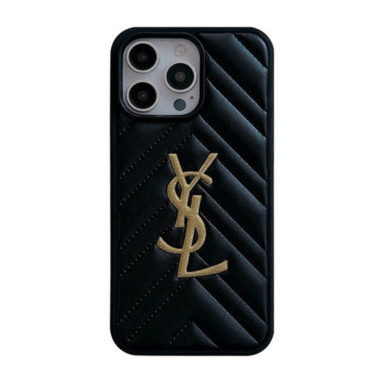Capa para iPhone em couro Saint Black & branco