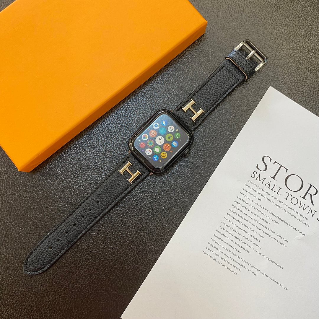 本革模様のApple Watchストラップ