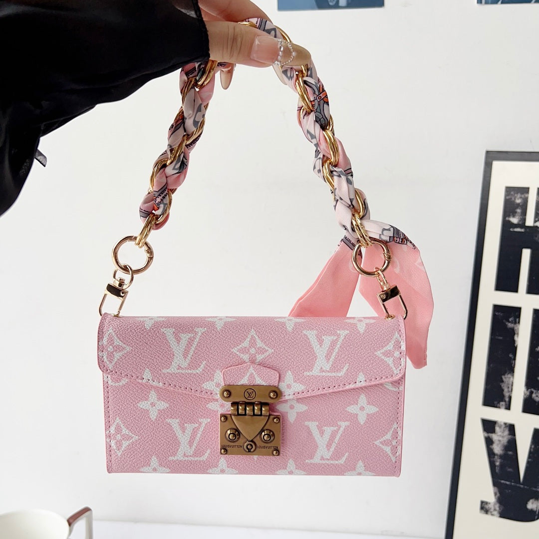 Luxury Monogram Phone Wallet Crossbody Purse – 3-in-1 Phone Bag