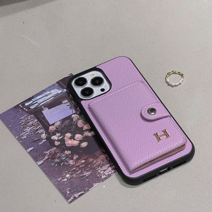 H iPhone-Hülle mit Kartenhalter aus Leder