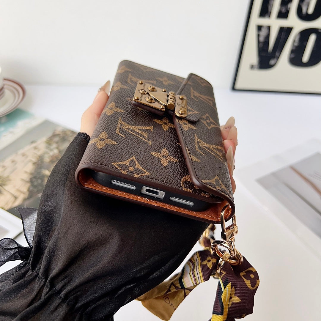 Luxury Monogram Phone Wallet Crossbody Purse – 3-in-1 Phone Bag