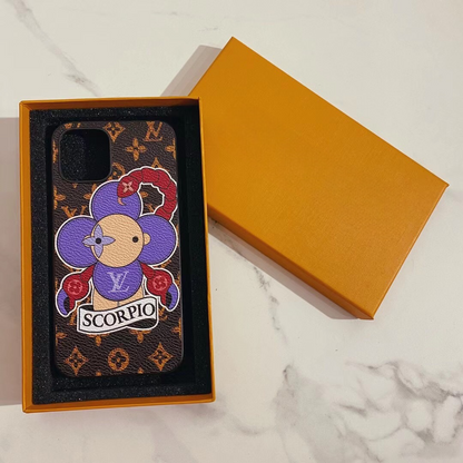 Funda para iPhone pintada con amor de Escorpio hecha a medida