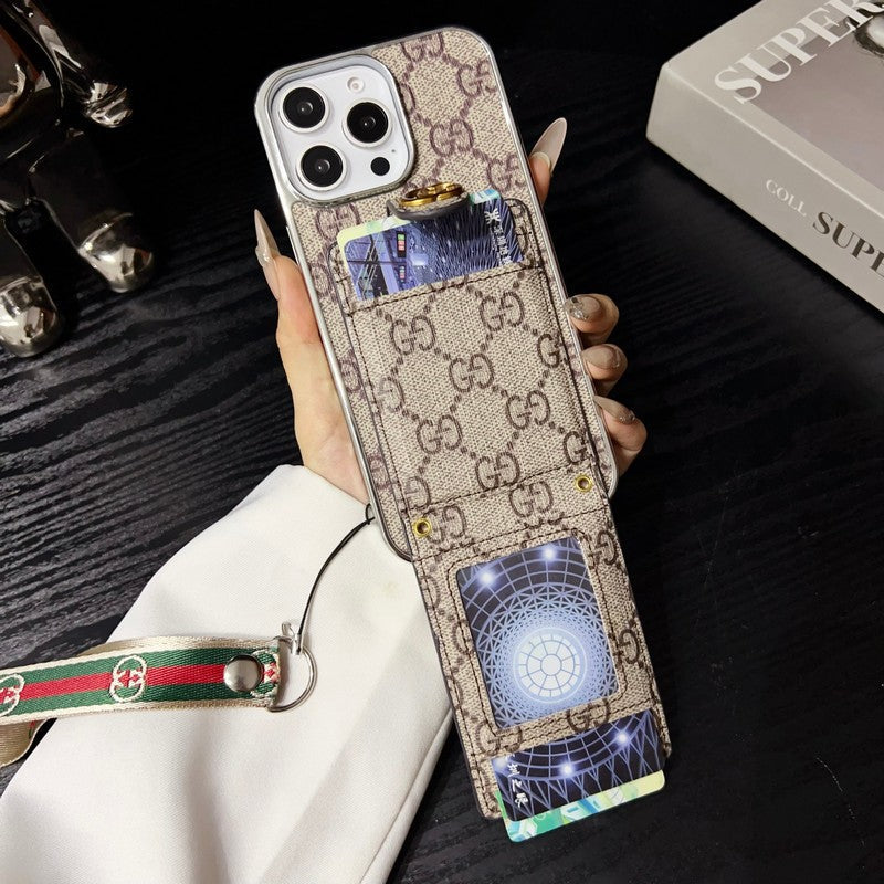 Custodia premium per iPhone con catena a mano