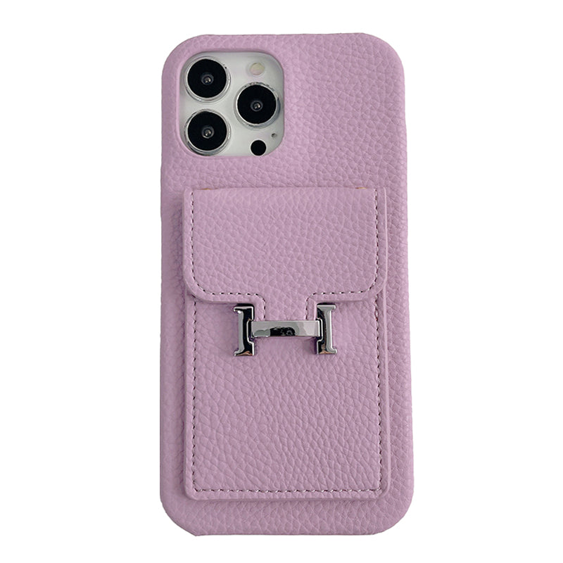 Étui pour iPhone en cuir avec porte-carte H