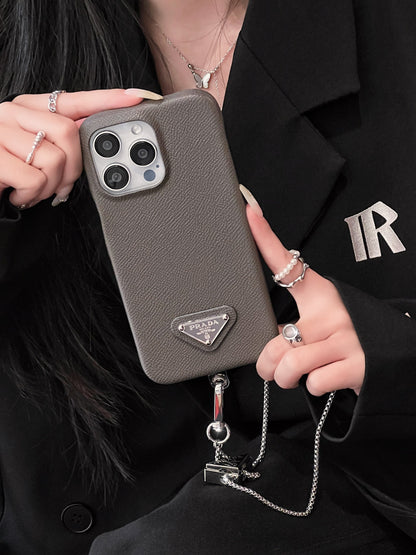 Cás iPhone Crossbody Leathar só
