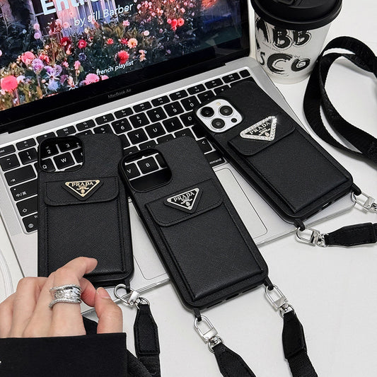 Luxusní crossbody kožené pouzdro na iPhone
