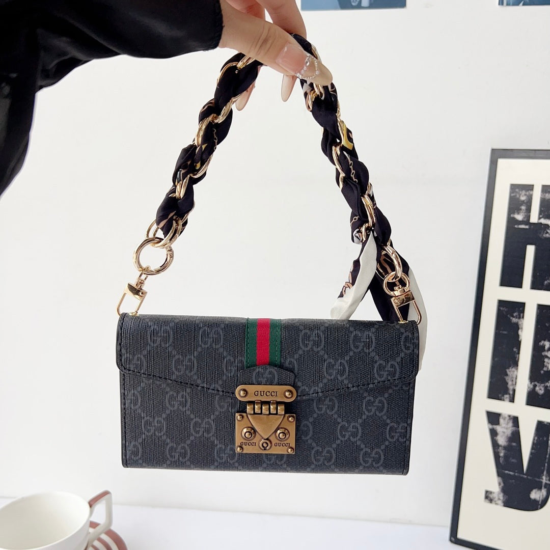 Luxury Monogram Phone Wallet Crossbody Purse – 3-in-1 Phone Bag