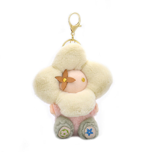 Simpatico portachiavi in ​​peluche con girasole – Ciondolo per borsa per bambola Vivienne da donna, decorazione per zaino per auto