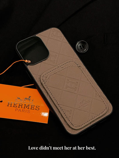 H iPhone-Hülle mit Kartenhalter aus Leder