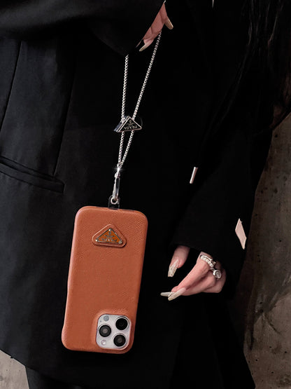 Cás iPhone Crossbody Leathar só