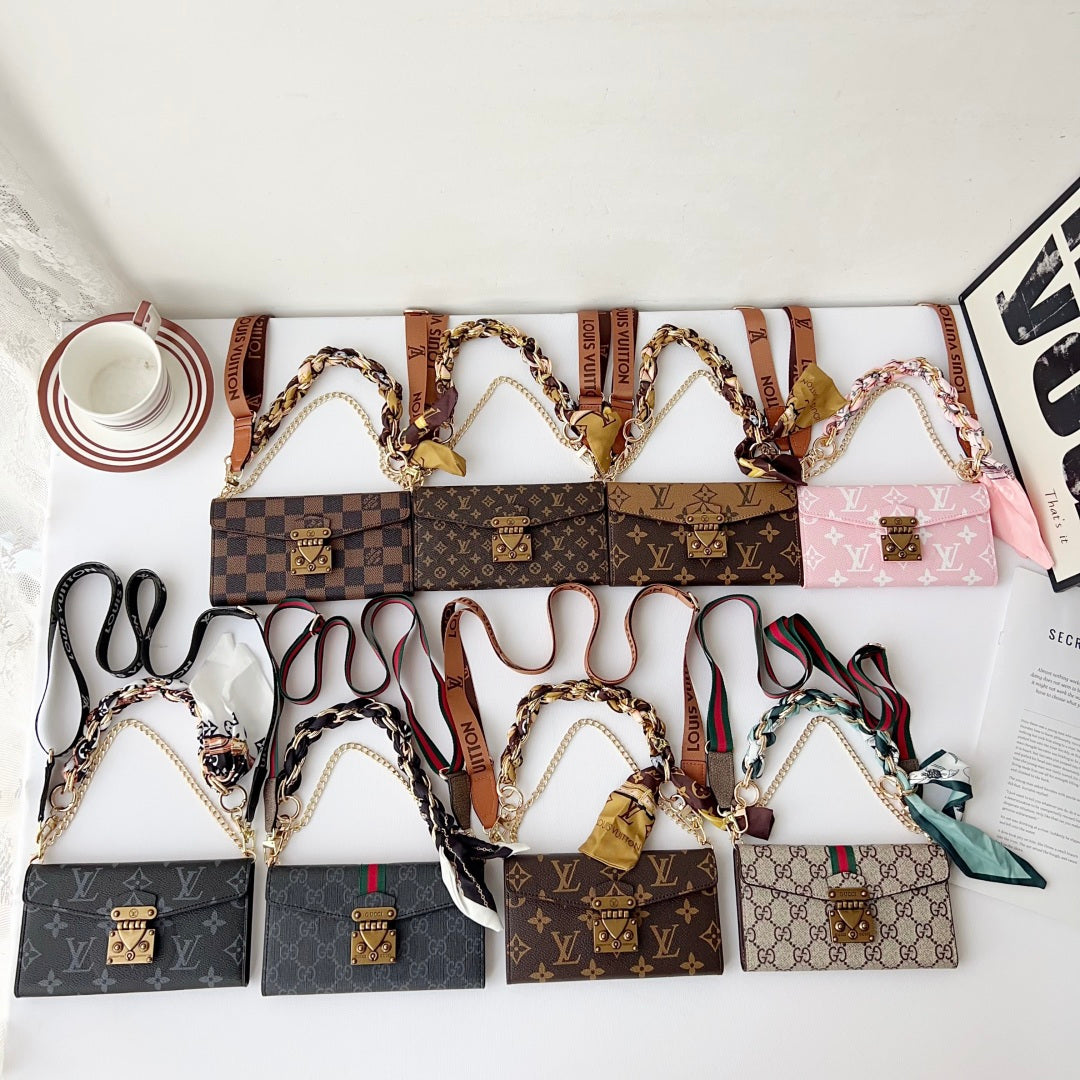 Luxury Monogram Phone Wallet Crossbody Purse – 3-in-1 Phone Bag