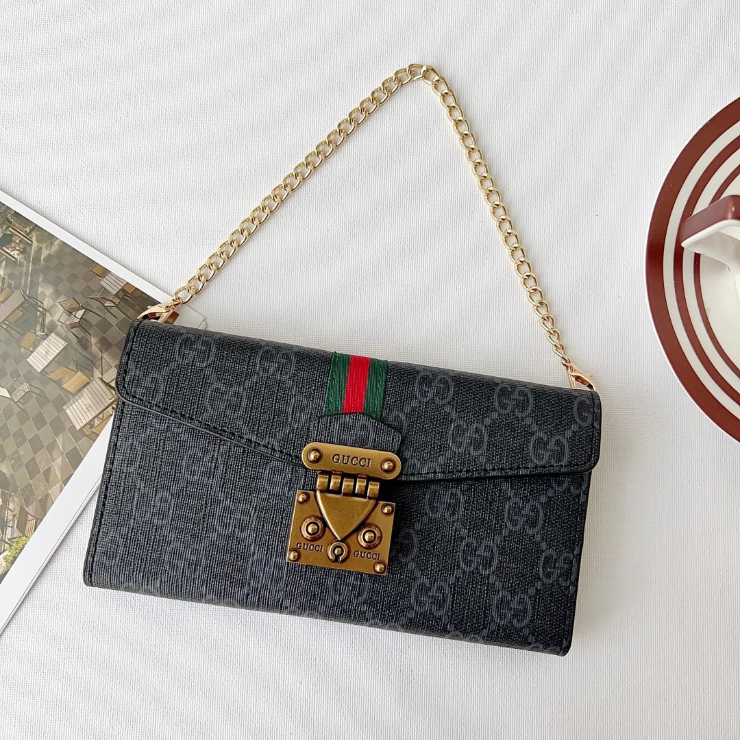 Luxury Monogram Phone Wallet Crossbody Purse – 3-in-1 Phone Bag