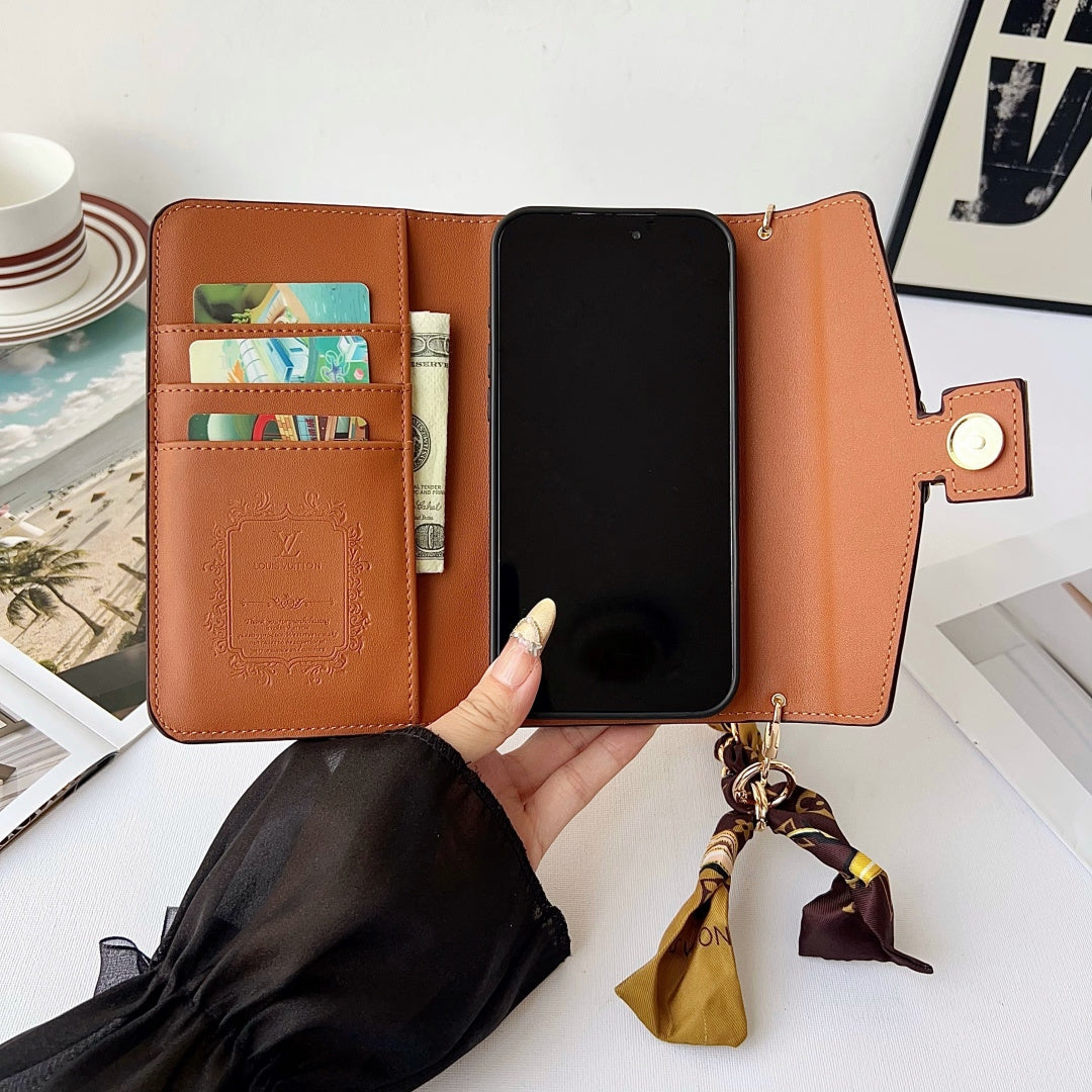 Luxury Monogram Phone Wallet Crossbody Purse – 3-in-1 Phone Bag
