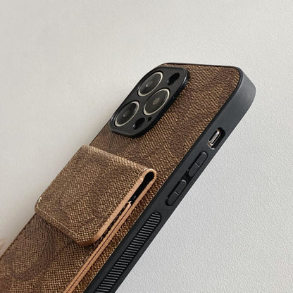 Étui classique pour iPhone avec portefeuille Marron clair-HP240513