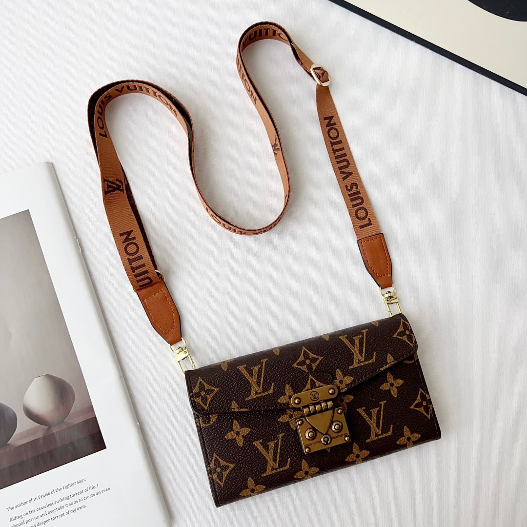 Luxury Monogram Phone Wallet Crossbody Purse – 3-in-1 Phone Bag