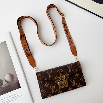 Luxury Monogram Phone Wallet Crossbody Purse – 3-in-1 Phone Bag
