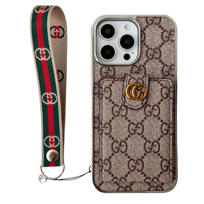Custodia premium per iPhone con catena a mano