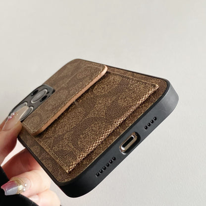 Étui classique pour iPhone avec portefeuille Marron clair-HP240513