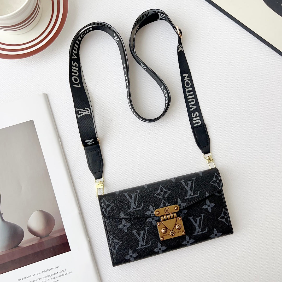 Luxury Monogram Phone Wallet Crossbody Purse – 3-in-1 Phone Bag