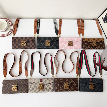 Luxury Monogram Phone Wallet Crossbody Purse – 3-in-1 Phone Bag