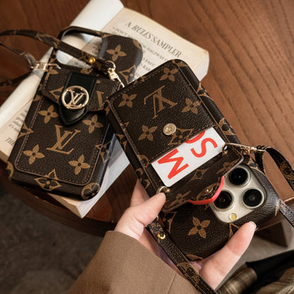 Luxuriöse iPhone-Hülle mit Kartenhalter und Kette